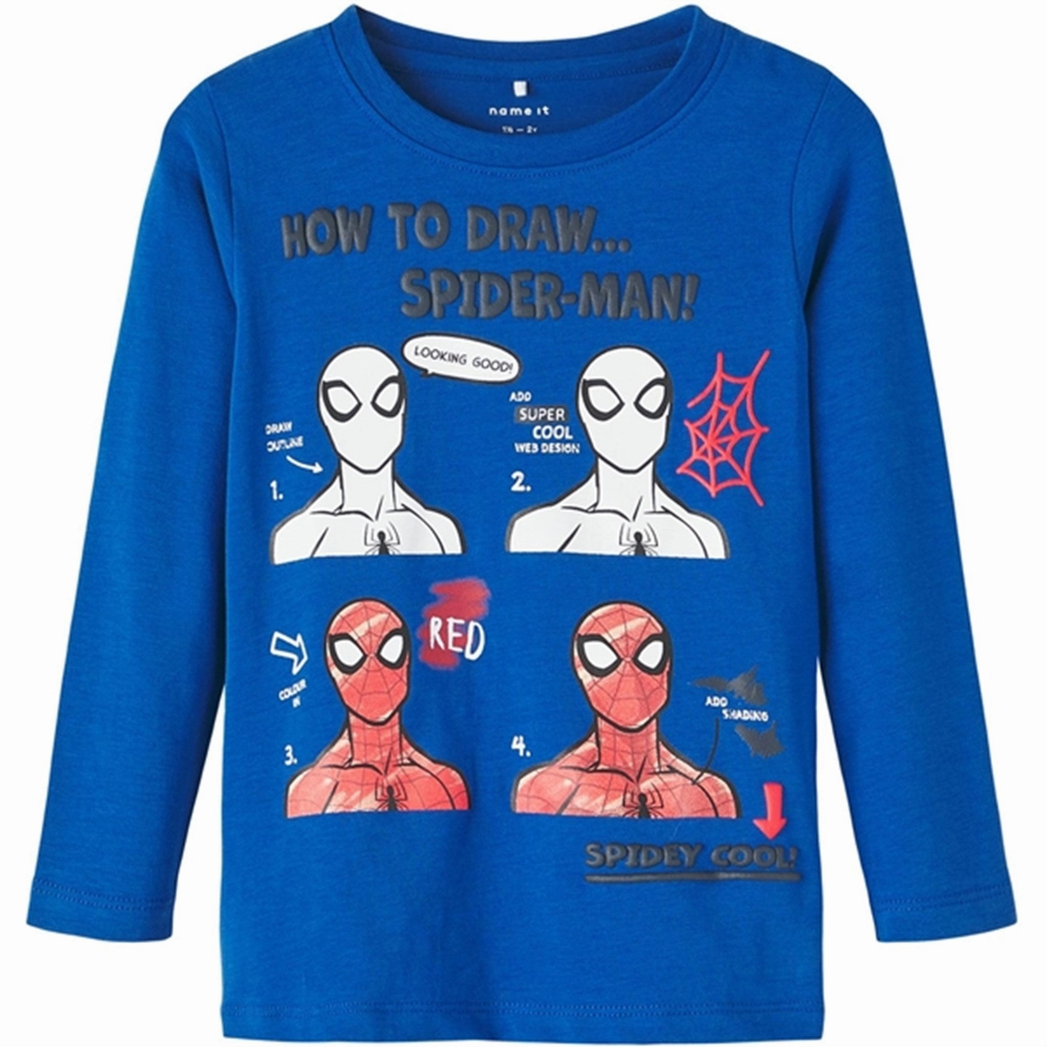 Name it True Blue Sepp Spiderman Blouse Effortless Comfort