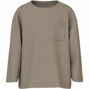 Name It Weathered Teak Vebbe Blouse No Slip Shoulder Grips Layered Look