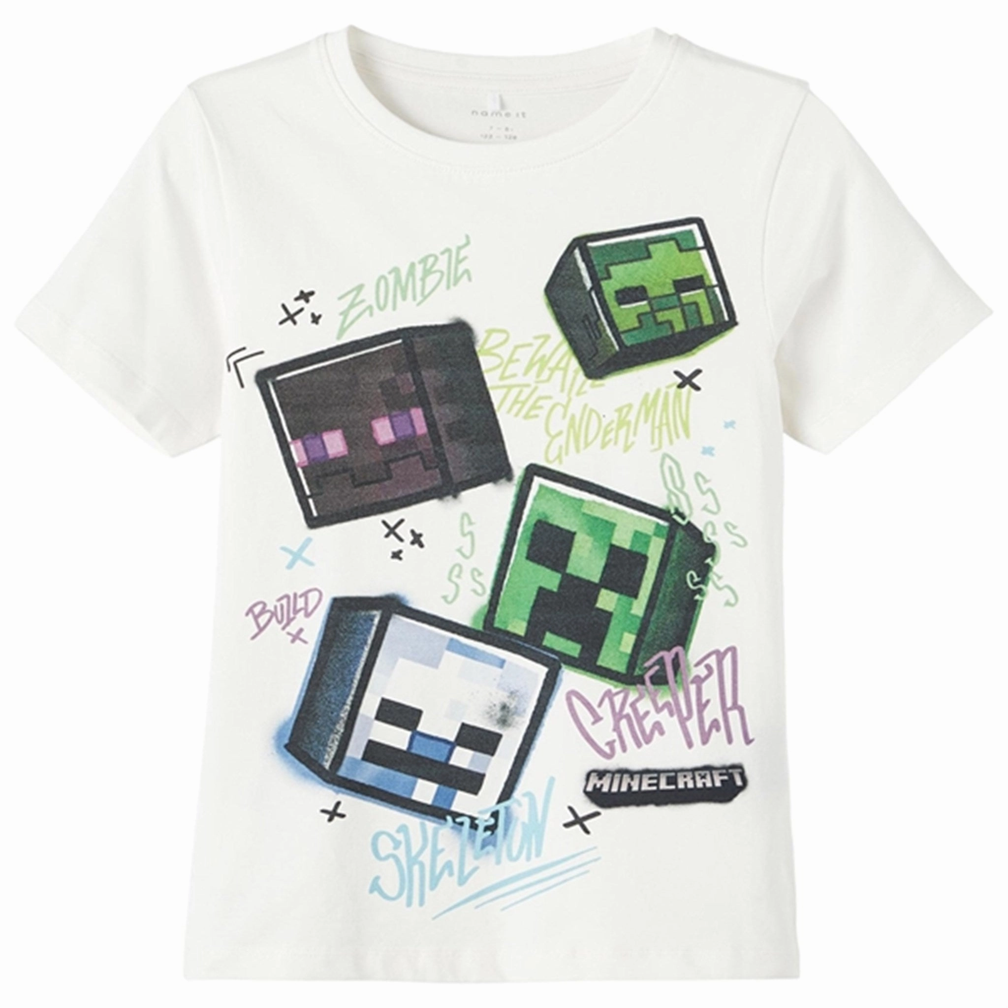Everyday Look Wear birthday party Name it White Alyssum Dagfin Minecraft T-shirt
