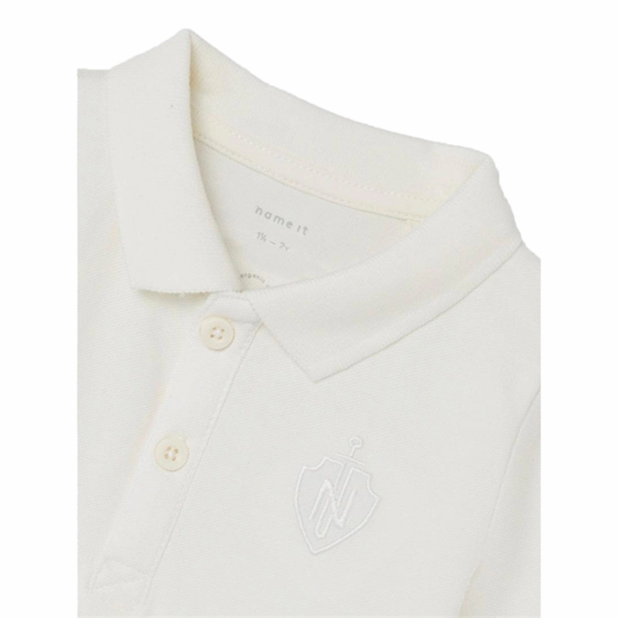 Name it White Alyssum Frits Polo DoubleStitched Seams