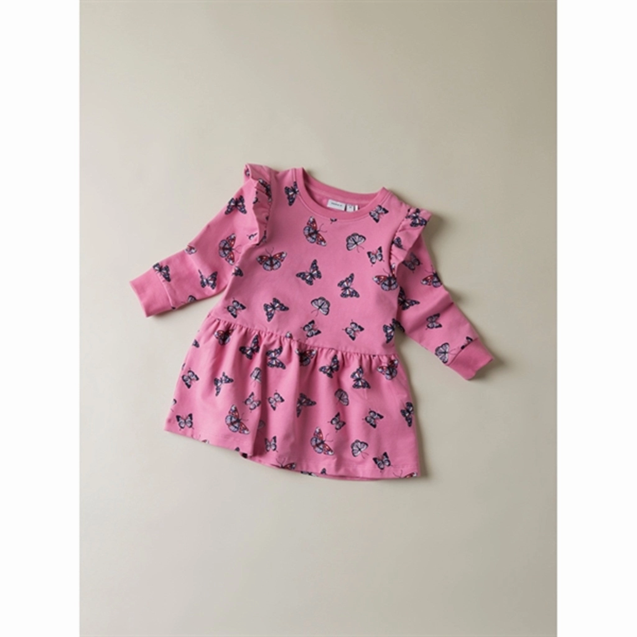 Name it Wild Orchid Tasja Sweat Dress Flattering Cut Wear Gloss Accent