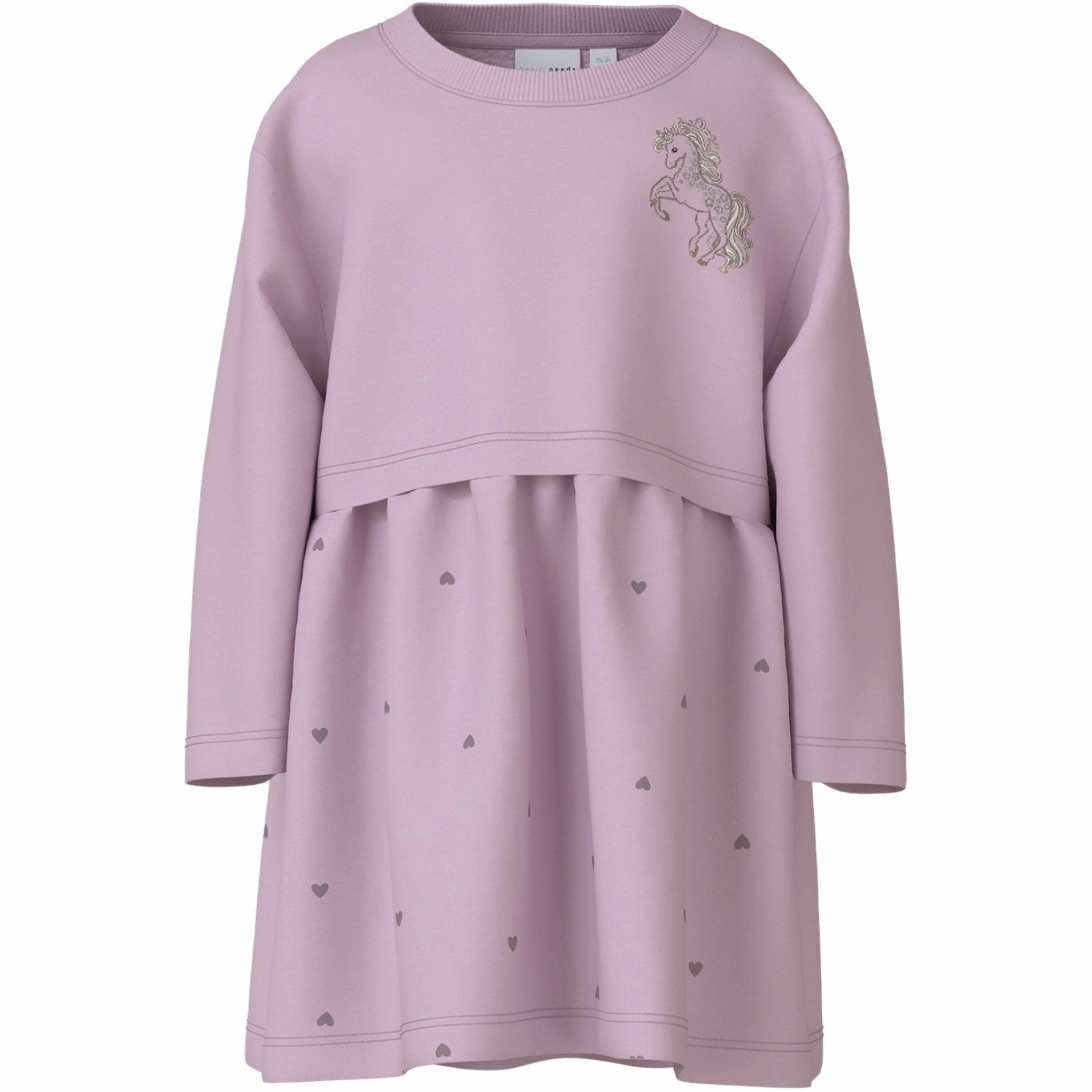 Tailored-fit cut out Name It Winsome Orchid Unicorn Valona Regular Sweat Dress