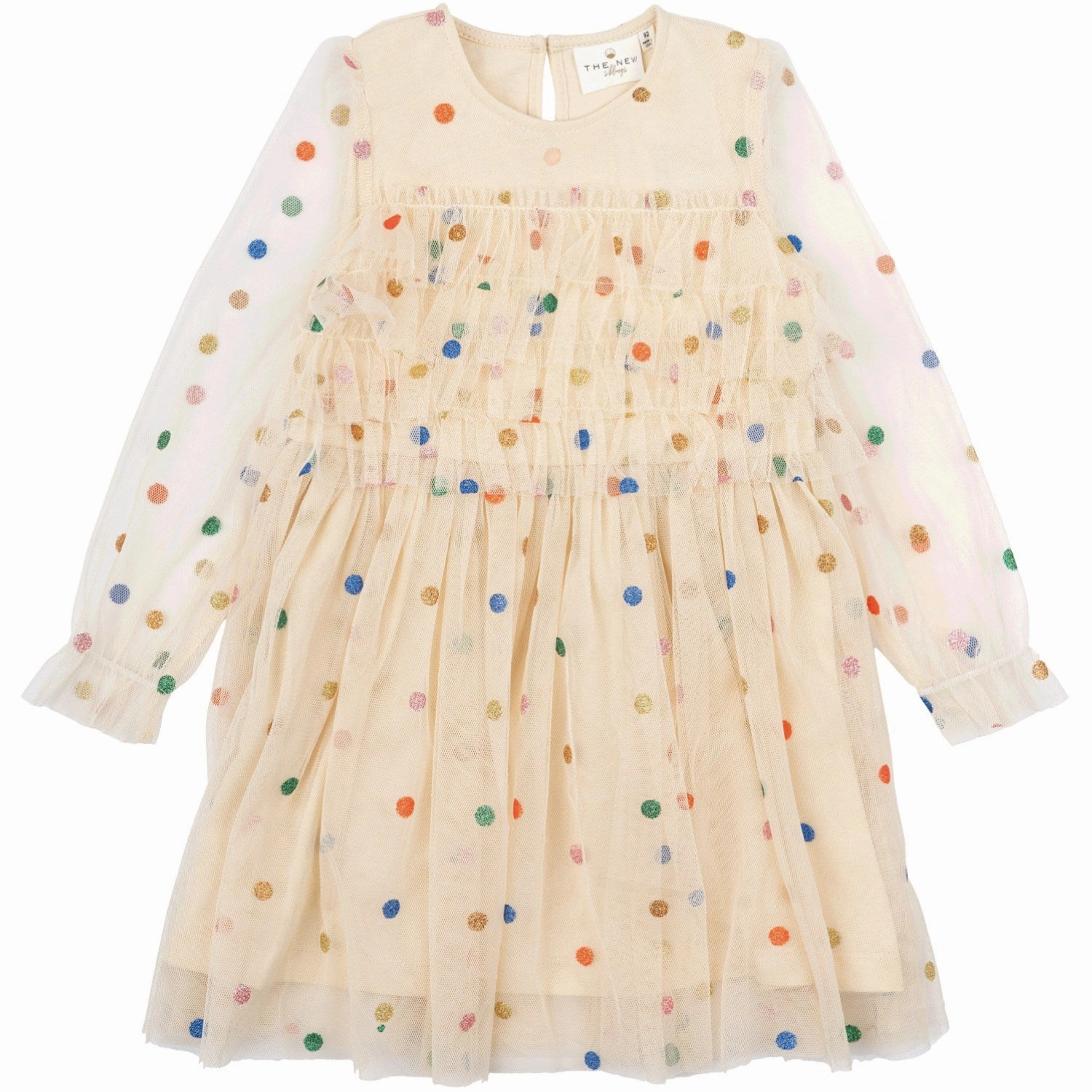 Feminine Structure Tulle Flow THE NEW Siblings White Swan AOP Narian Dress