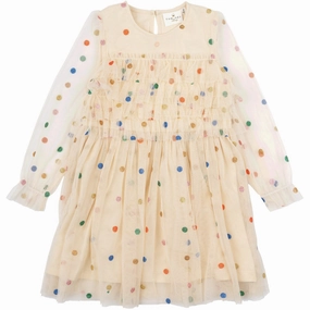 THE NEW Siblings White Swan AOP Narian Dress DoubleLayeredMaterial Sheer Element