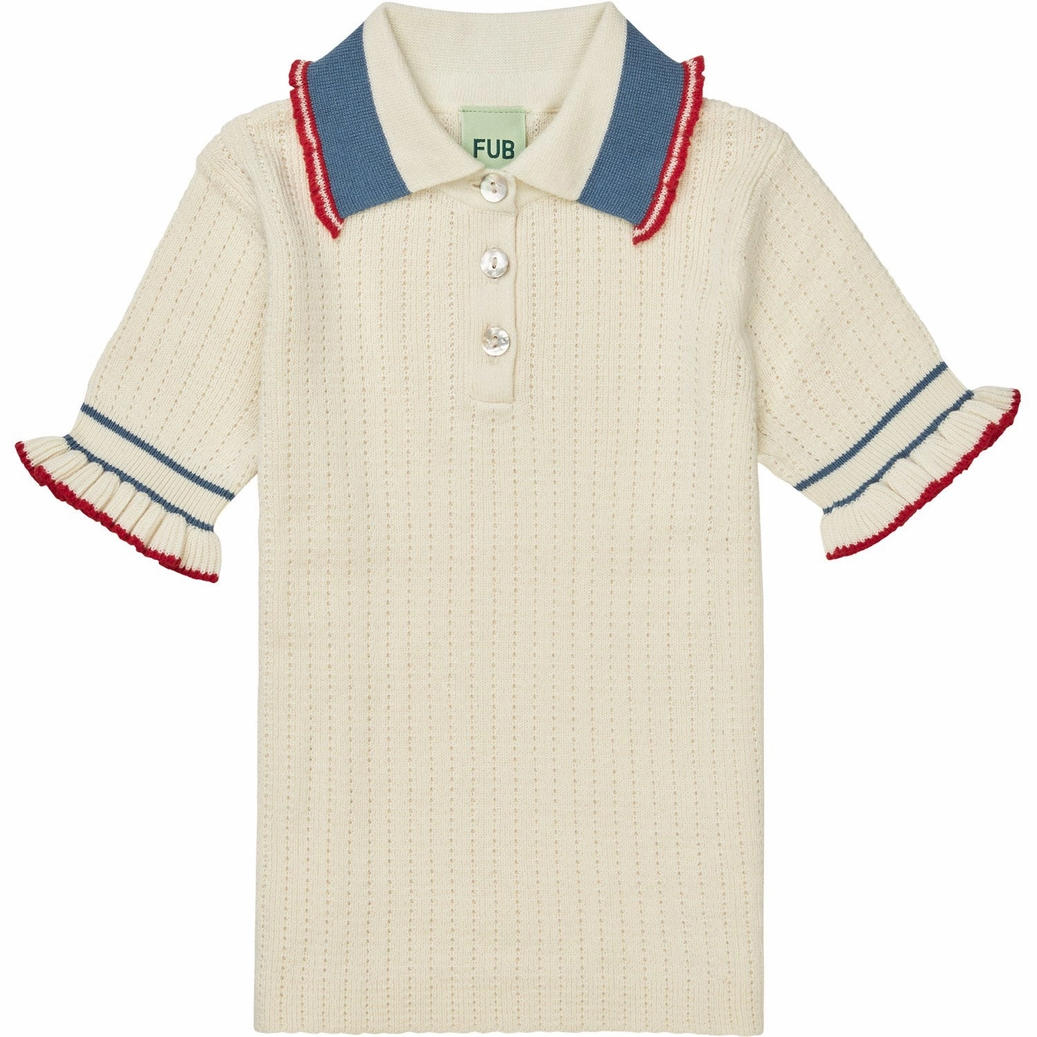 Street Style Active Lifestyle FUB ecru Frill Polo