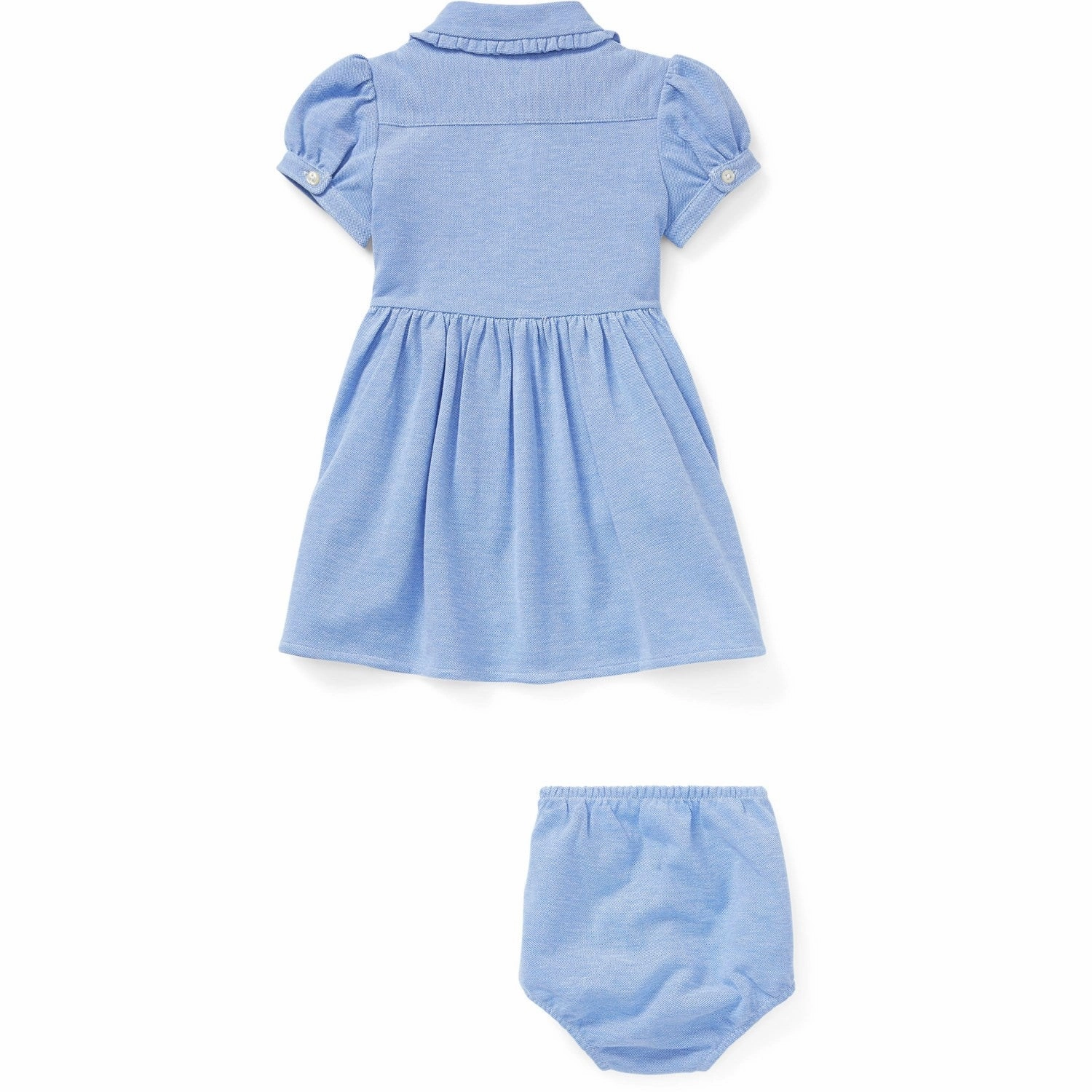 Slim Shape Ralph Lauren Baby Solid Oxford Dress & Bloomers Harbour Island Blue