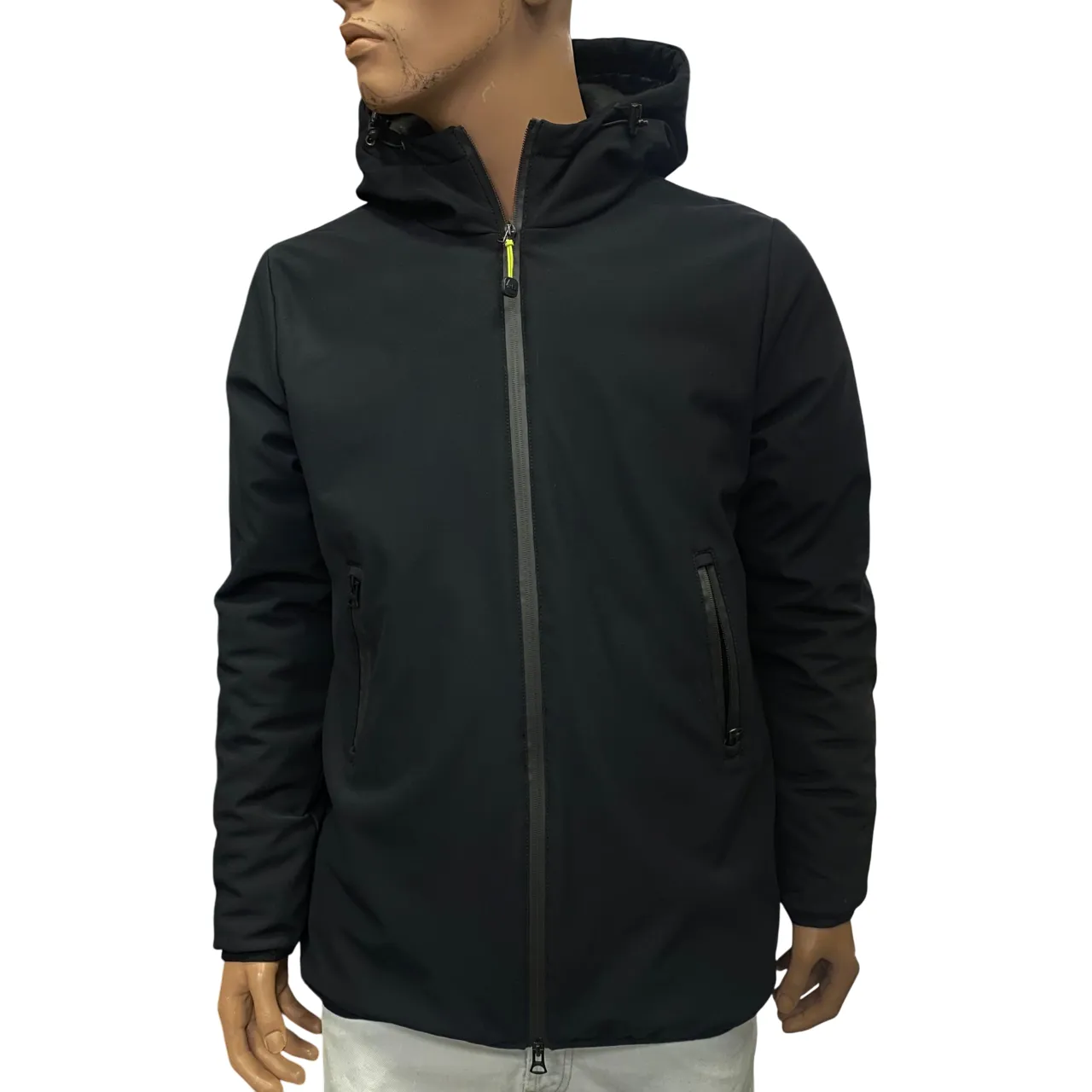 Vintage Style Classic Comfort Trez giubbotto da uomo lungo con cappuccio M40280 nero