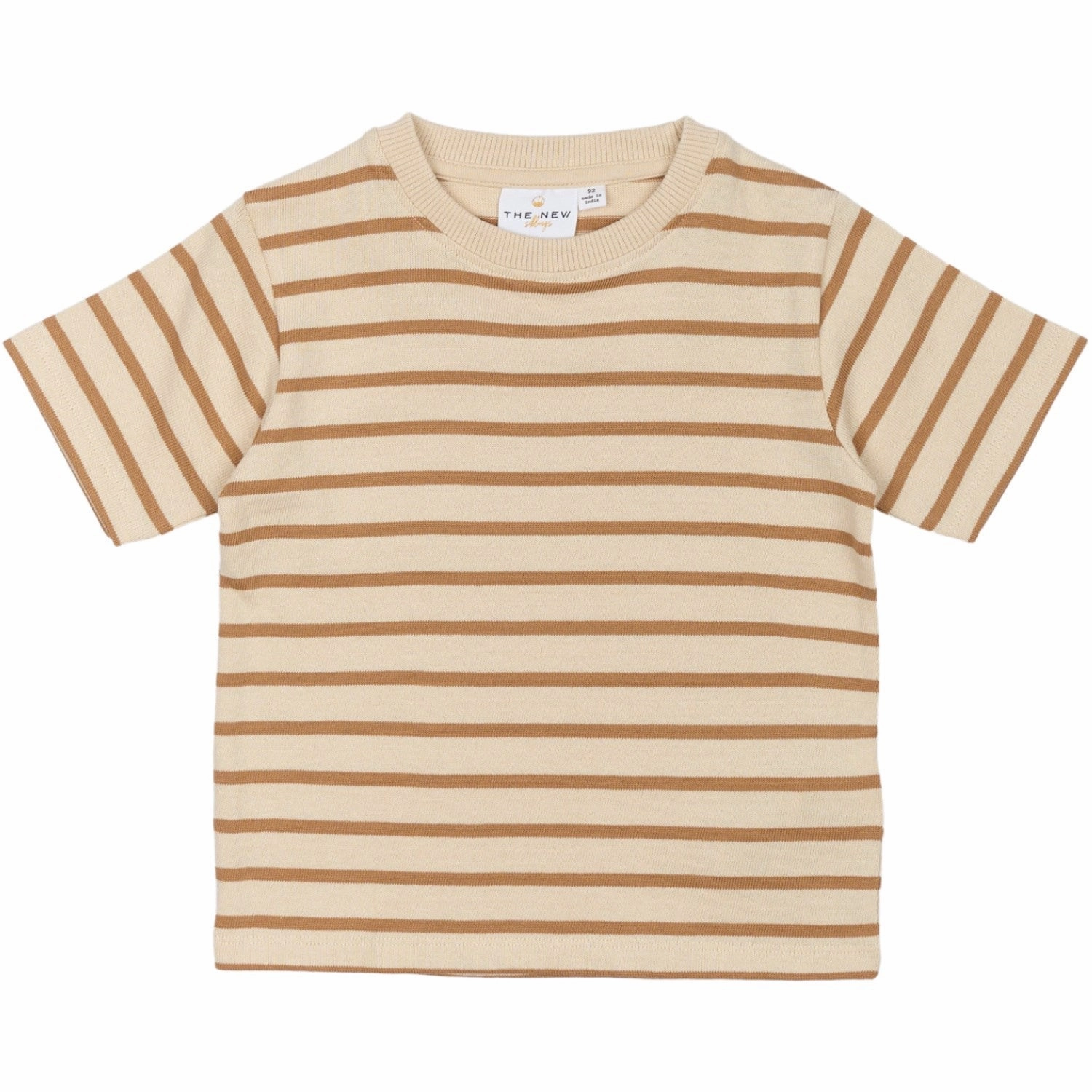 THE NEW Siblings Indian Tan Striped Nat Uni Oversize T-Shirt Minimalistic Wear Comfortable Layer