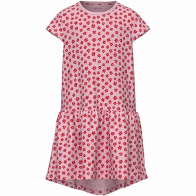 A Line Cut Urban Minimalism Name It Parfait Pink Red flowers Vigga Capsl Dress