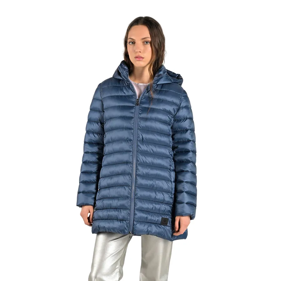 Canadian giubbotto lungo da donna con cappuccio Teslin recycled CN.G224204WRE/DKDEN blu denim Waterproof Protection