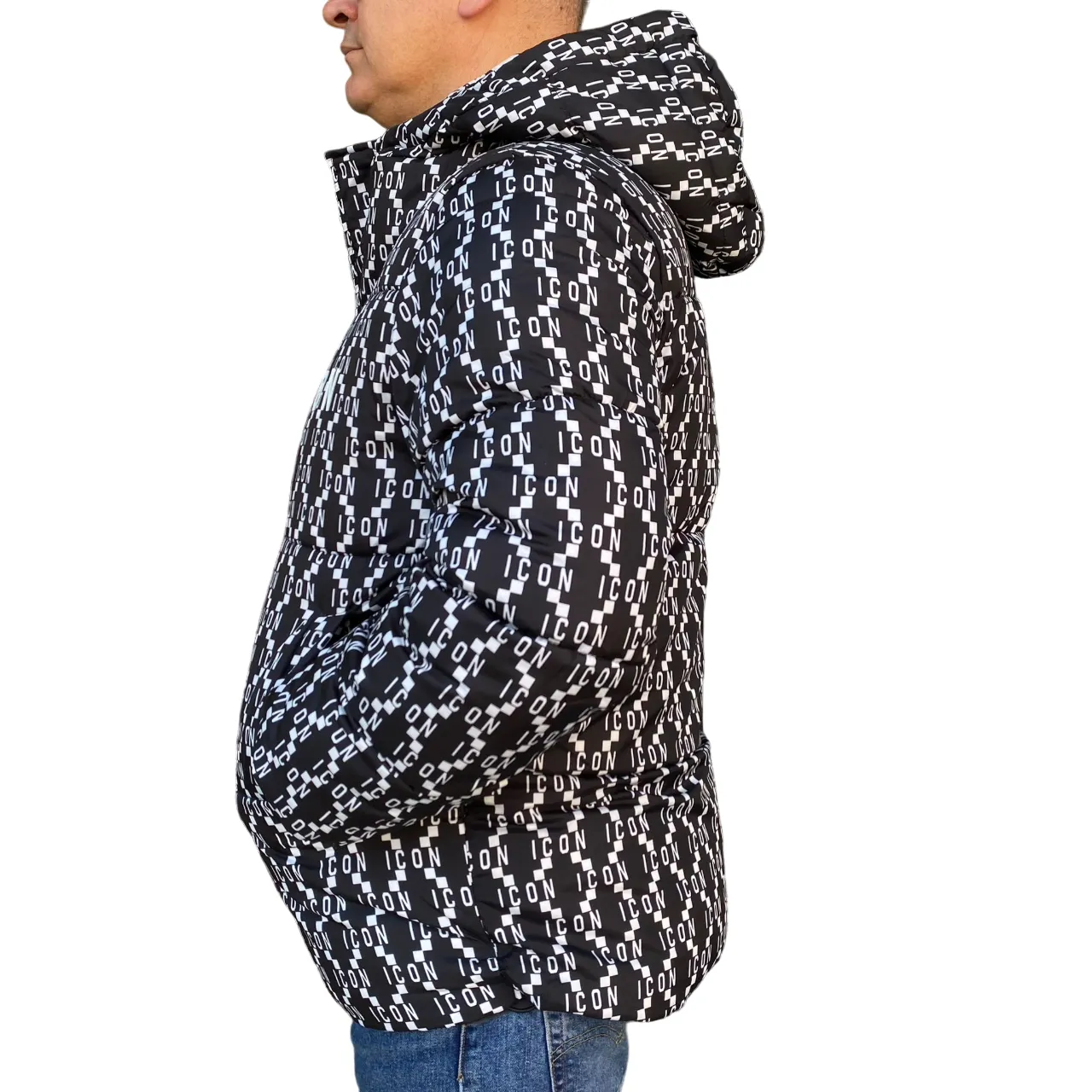 Applaud Quick Release Buckles Icon giubbotto logo con cappuccio da adulto IU9083J nero-bianco