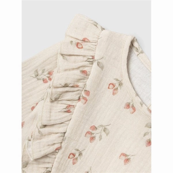 Lil'Atelier Turtledove Strawberry Biba Blouse Eye-Catching Pattern Casual Elegance
