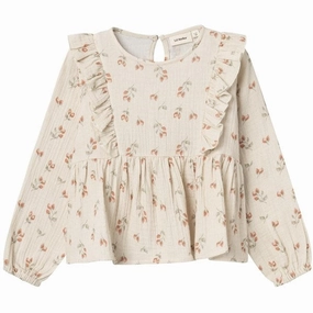 Lil'Atelier Turtledove Strawberry Biba Blouse Minimalist Design