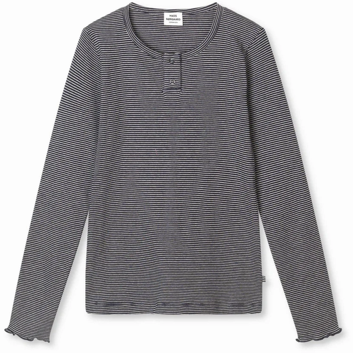 Mads N?rgaard Parisian Night/Vanilla Ice 2X2 Cotton Stripe Tala Blouse checkered pattern youth trend