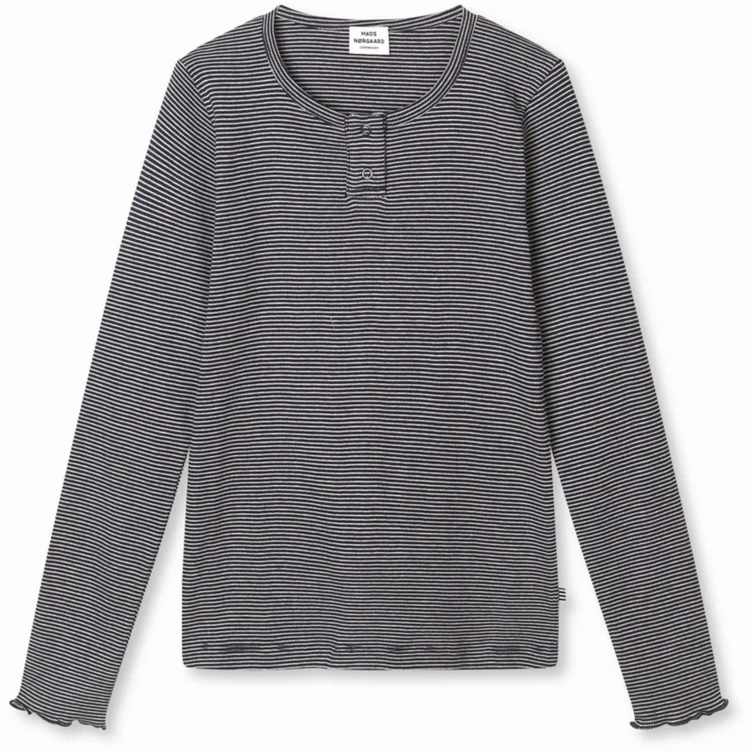 Fade Resistant Mads N?rgaard Parisian Night/Vanilla Ice 2X2 Cotton Stripe Tala Blouse