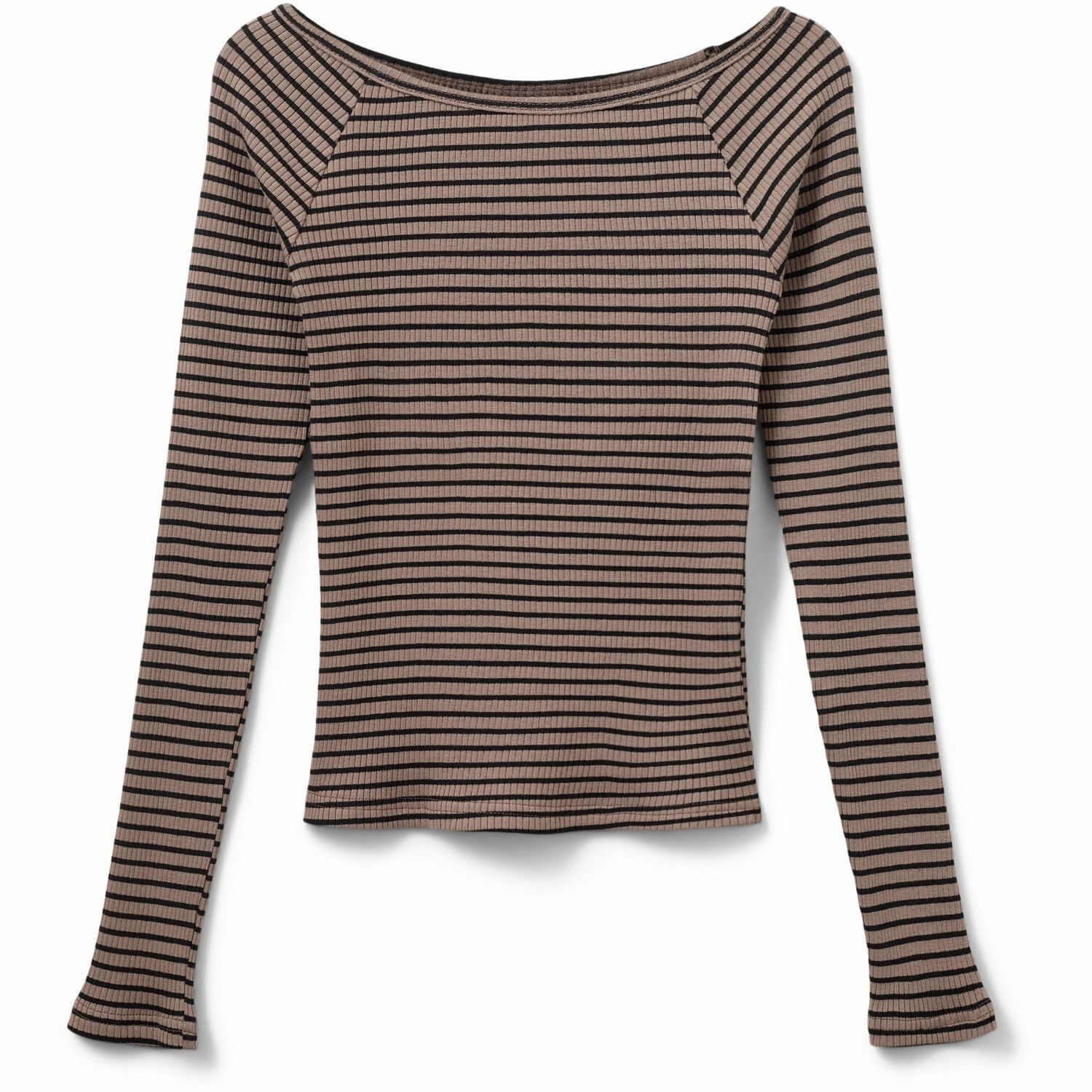 Sofie Schnoor Brown Striped SomaSY Blouse Layered Collar Sweat-Absorbing