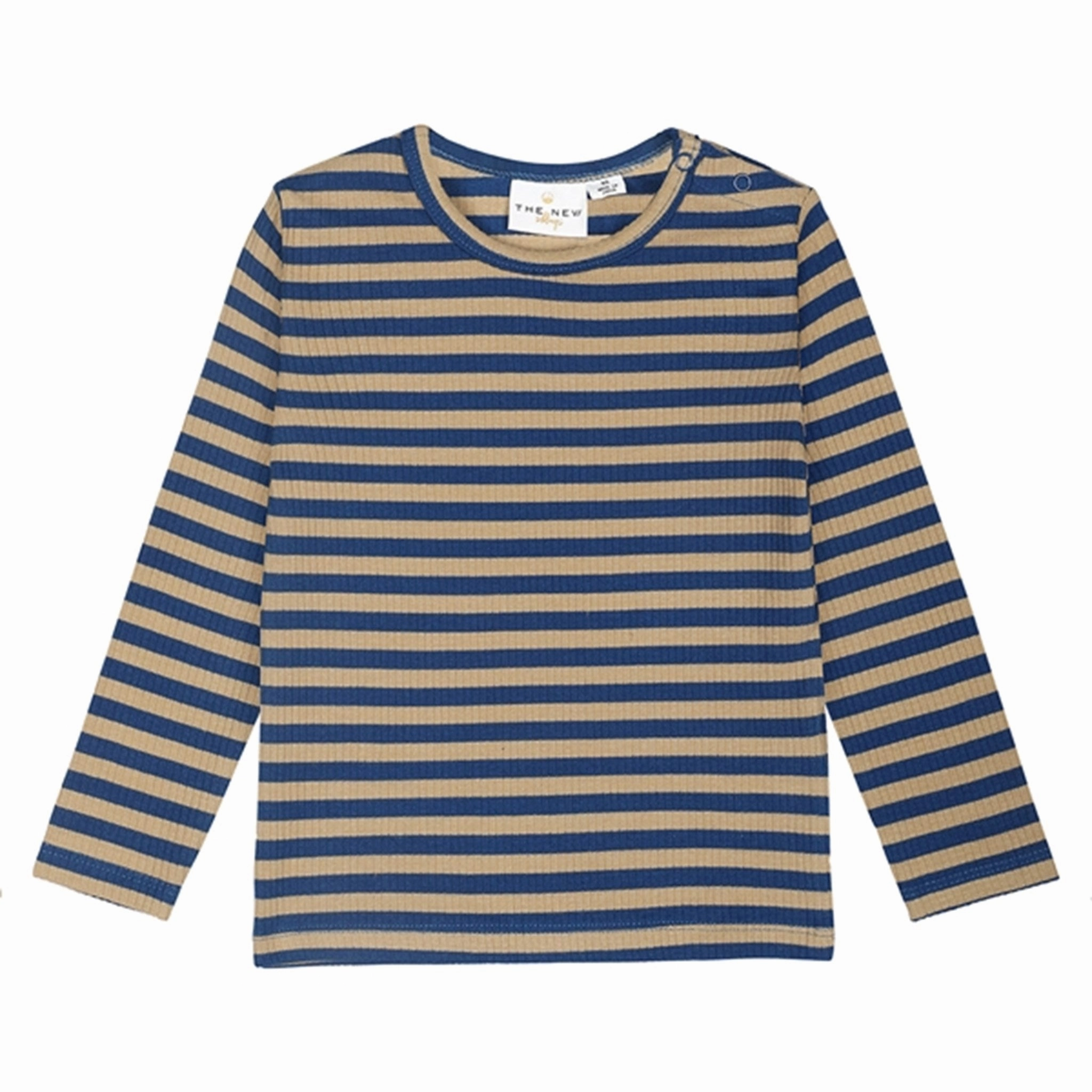 THE NEW Siblings Monaco Blue Finn Rib Blouse Checkered Look