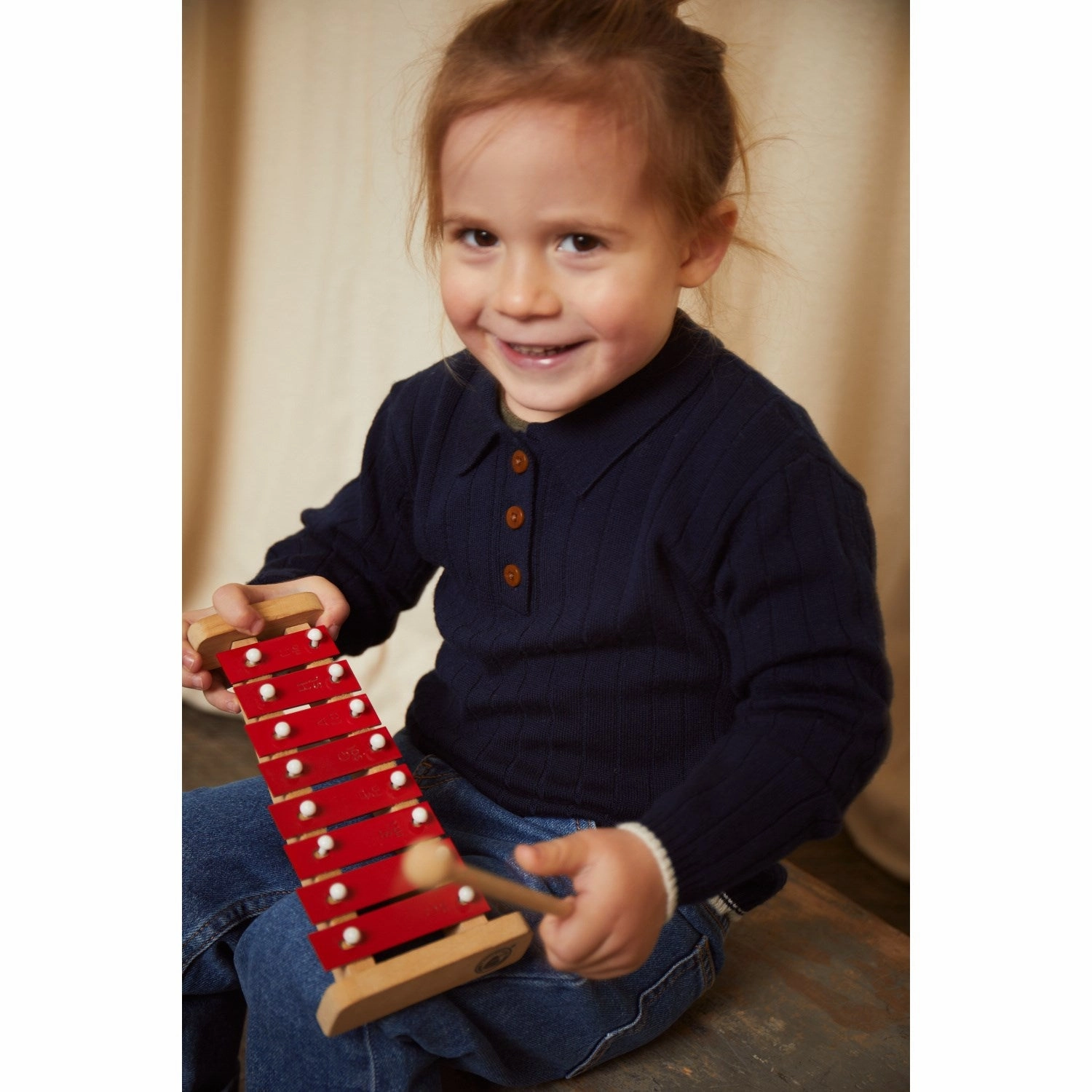 Printed Pattern Copenhagen Colors Navy/Cream Combi Merino Polo Shirt