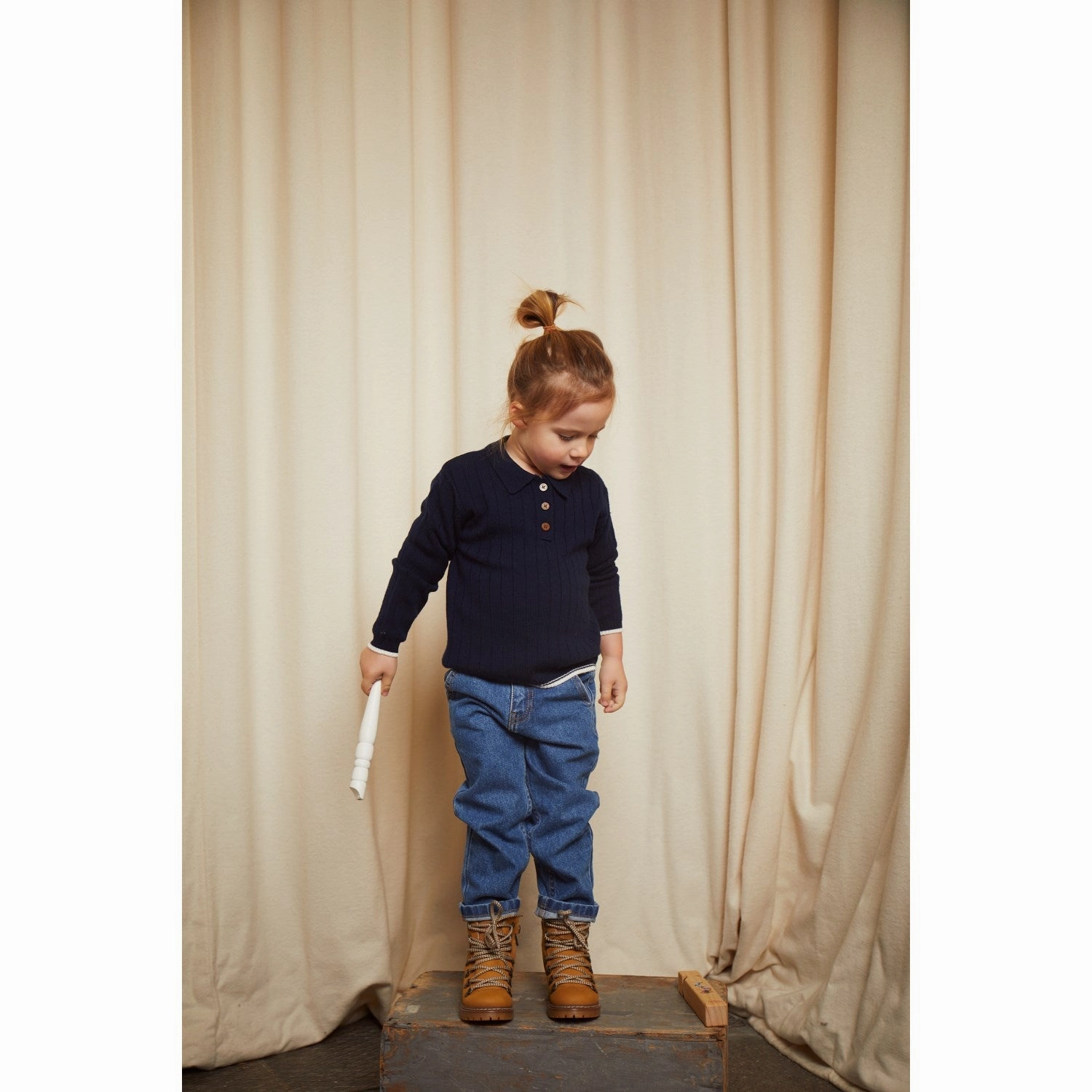 Copenhagen Colors Navy/Cream Combi Merino Polo Shirt Gym Companion Military Inspired