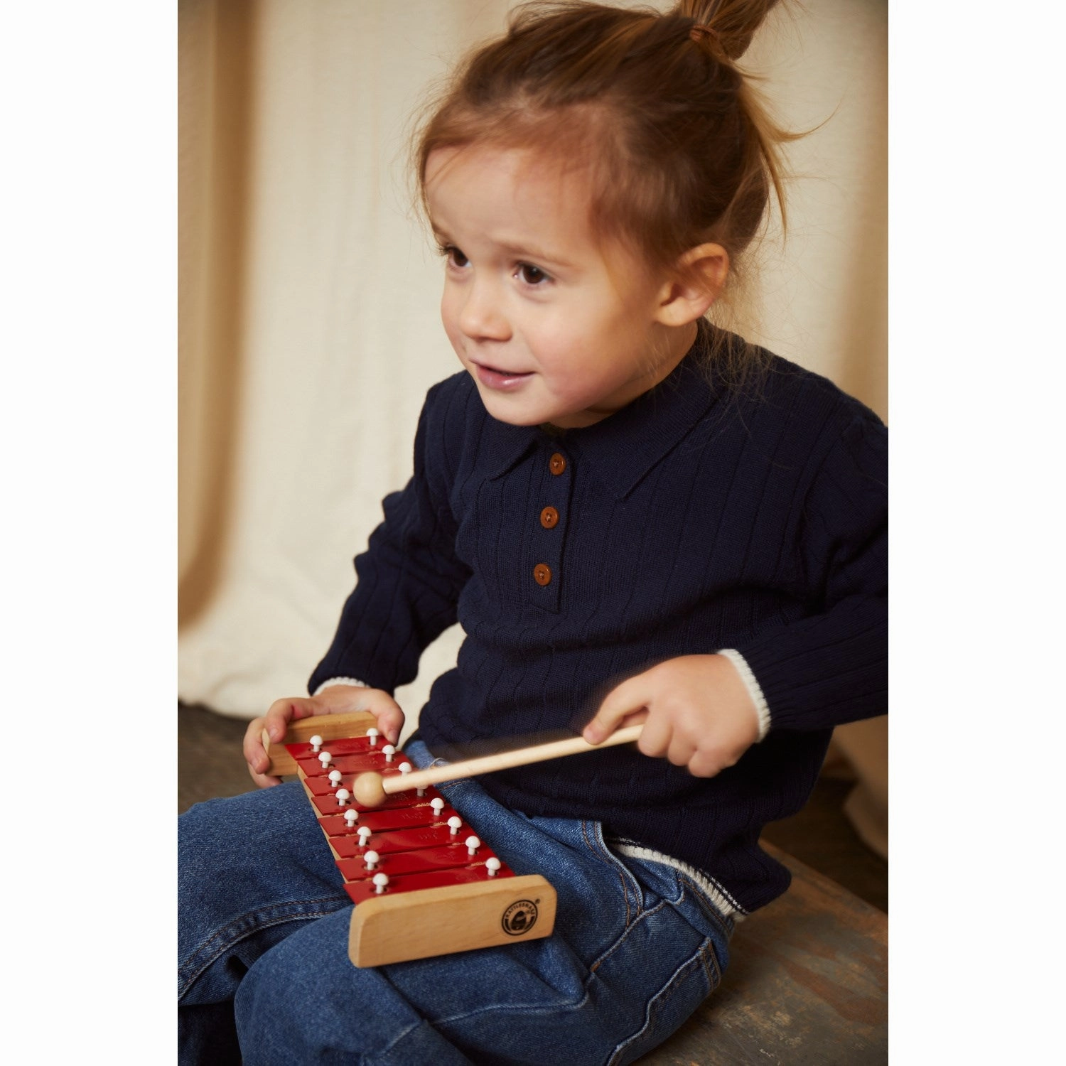 Minimalist Design Non Restrictive Armhole Copenhagen Colors Navy/Cream Combi Merino Polo Shirt