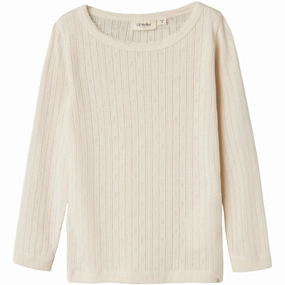 Lil'Atelier Turtledove Rachel Nes Slim Blouse Hea high-low hem