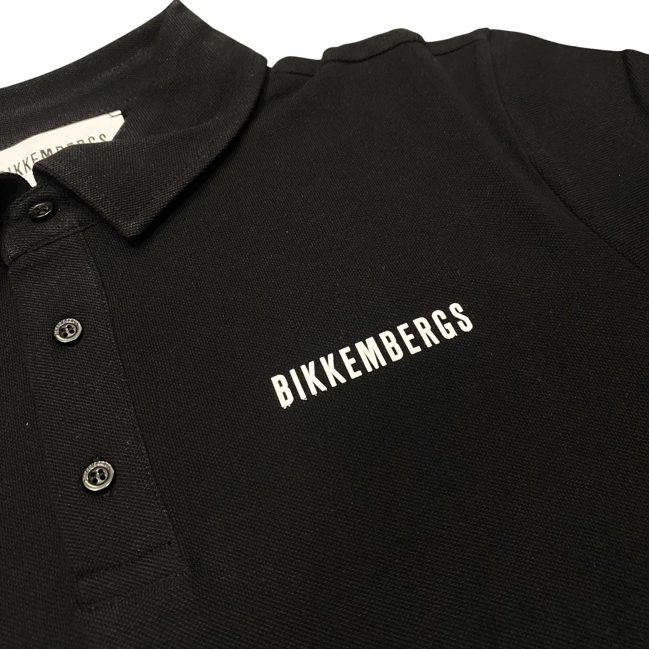 Heather Effect Weaving Bikkembergs polo da uomo manica corta BMT0930 8000 nero