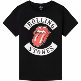 Name It Black Juki Rolling Stones T-Shirt Comfy Essentials RecycledBlend