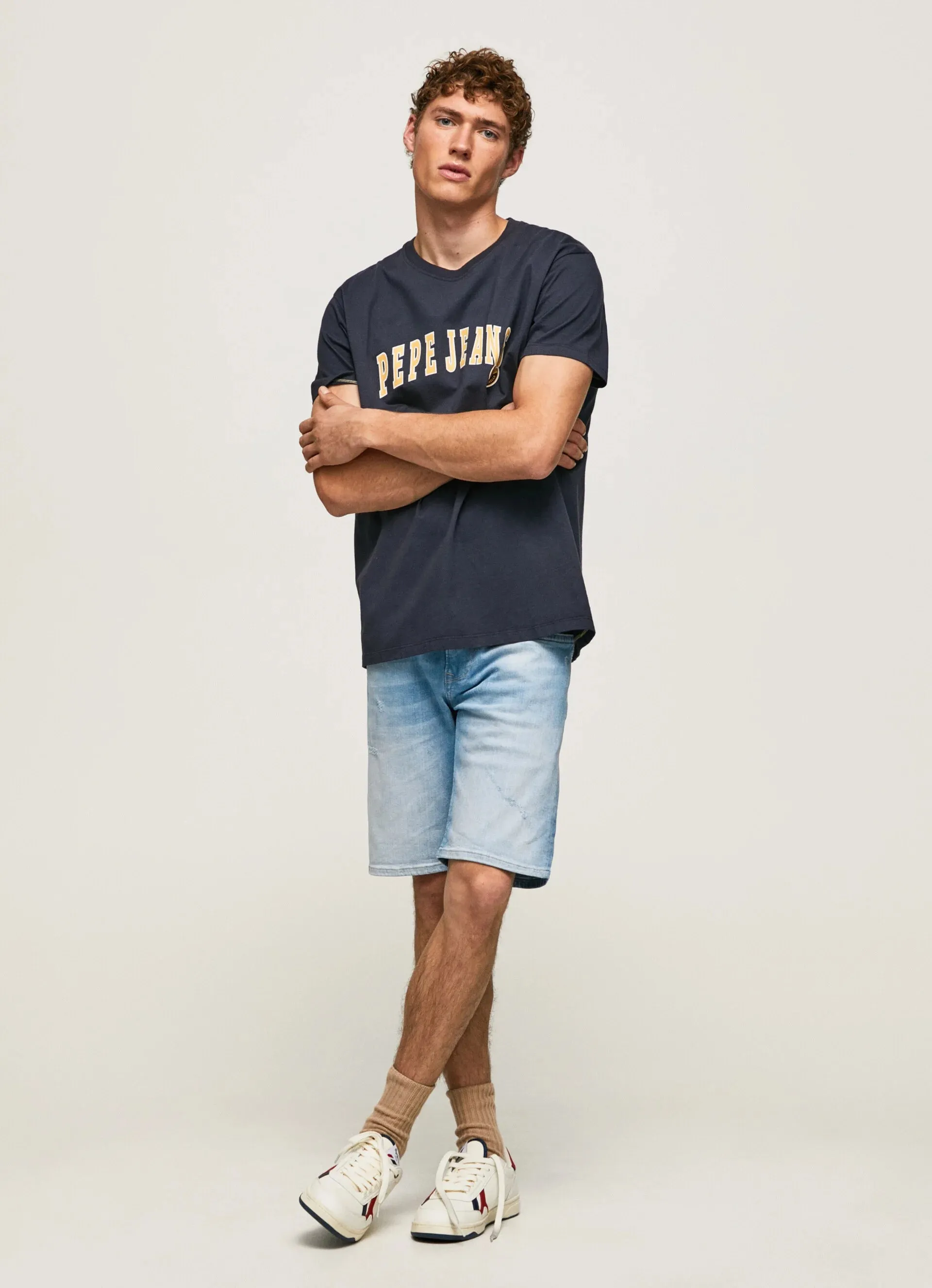 Pepe Jeans Bermuda in Jeans Slim Fit Hatch PM800937MI3 denim Double Needle Stitching