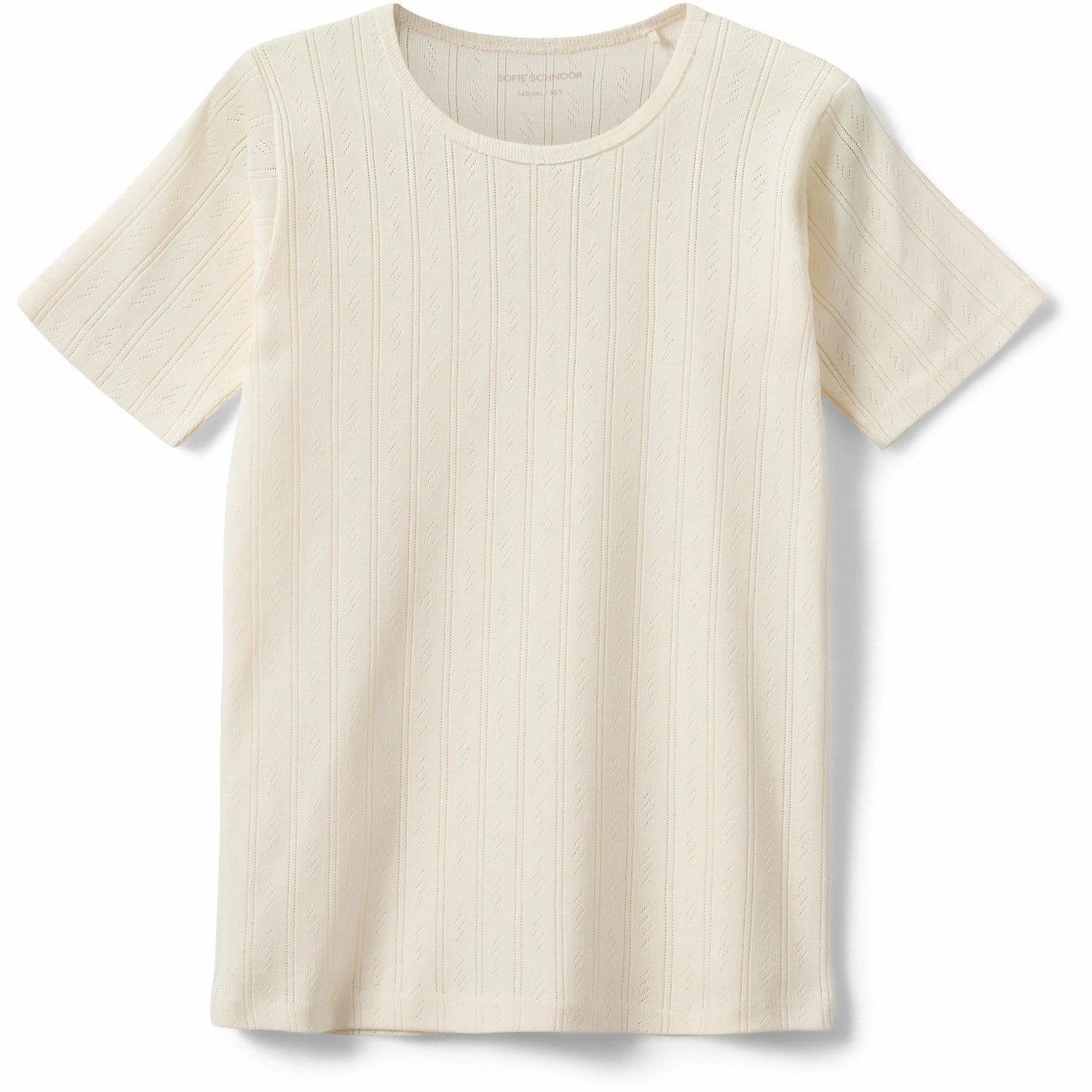 Stylish Layer Look Sofie Schnoor Off White Pipersy Pointelle T-Shirt