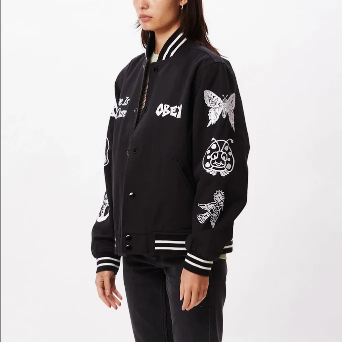 Obey giacca unisex da adulto Jacket Cherubino 121800498 black suitable for promotional activities Hidden Zipper Closure