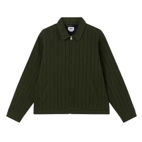 Obey giubbino da uomo a righe con cerniera Stripe 121800590 verde LowProfile Seam Design Score