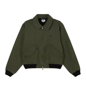 Obey giubbino in denim da uomo in CWU 121800587 verde WaterResistantCoating