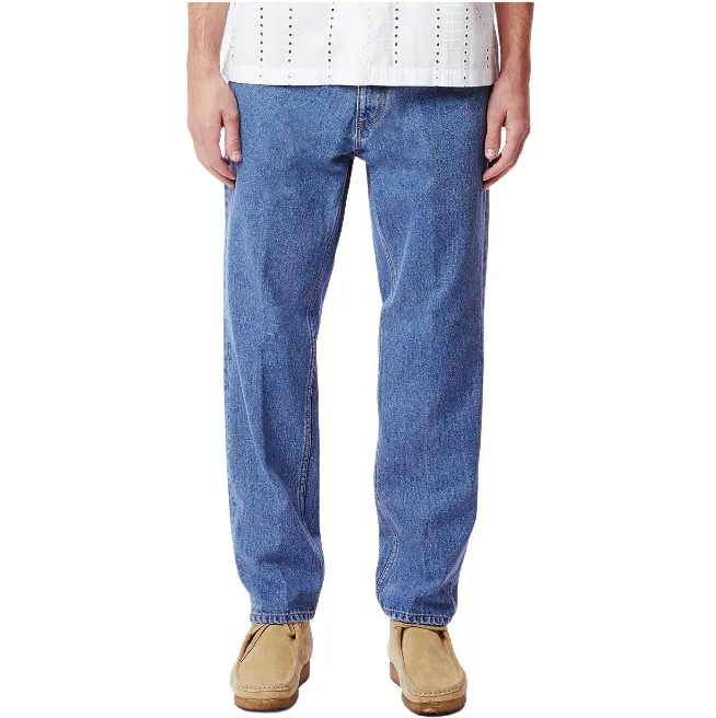 Loose High Quality Morning Stroll Faded Wash Obey jeans Bender Denim 142010072 light indigo