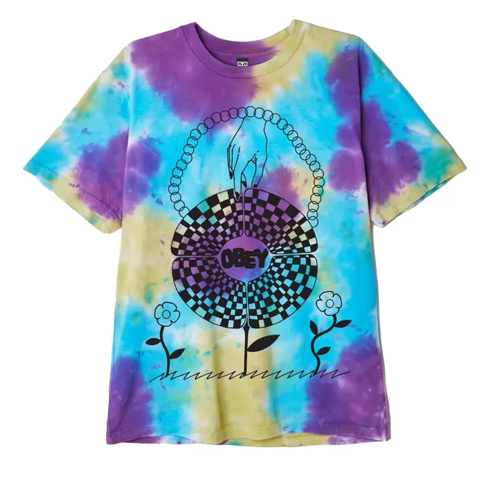 Obey maglietta manica corta a fantasia In Bloom Heavyweight Blotch Tie Dye Tee 163132612 viola Seasonal Comfort AdvancedMoistureManagement