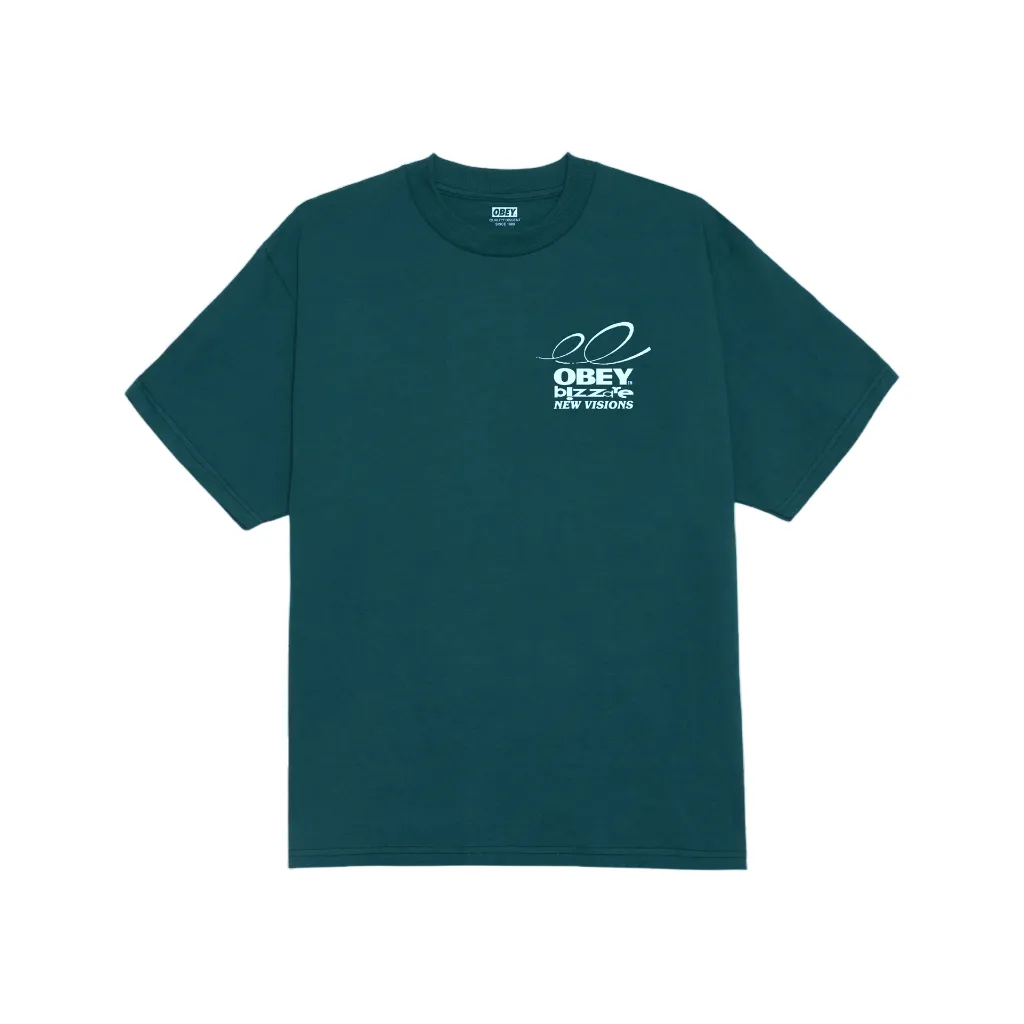 Obey maglietta manica corta da uomo Bizzare New Visions 165264057 blu Perfect For Relaxing Timeless Style