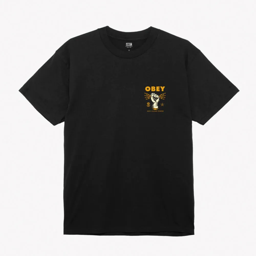 Obey maglietta manica corta da uomo New Power Classic 165263779 nero AntiStaticLining Reinforced Shoulders
