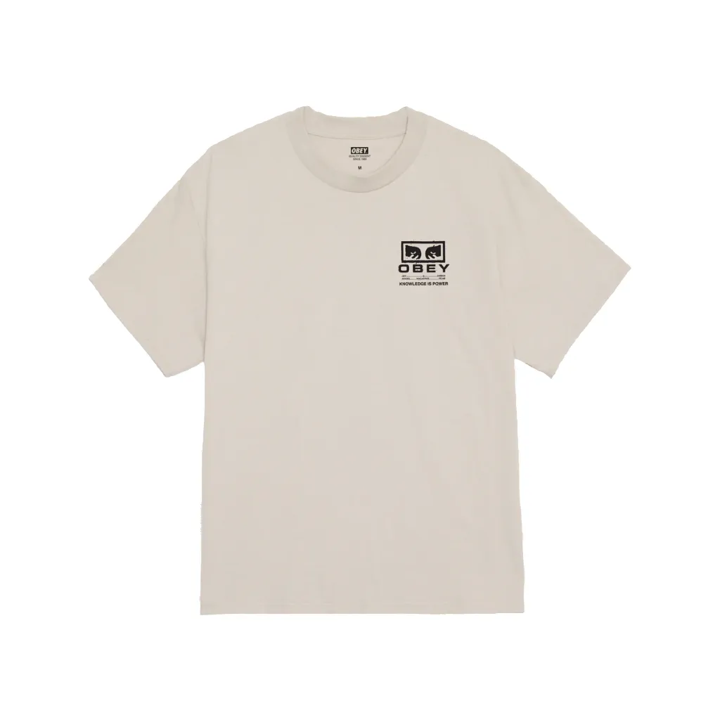 elastic waistband Obey maglietta manica corta da uomo Permission Classic 165264087 beige