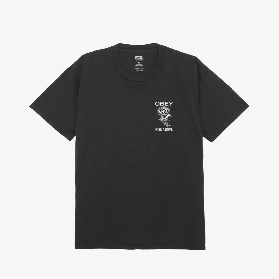 Tight fit sexiness Obey maglietta manica corta da uomo Rise Above Rose Pigment 163813762 nero