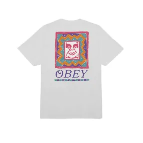 Obey maglietta manica corta da uomo Throwback 165263786 A951000 bianco Relaxed Look Essential Clothing