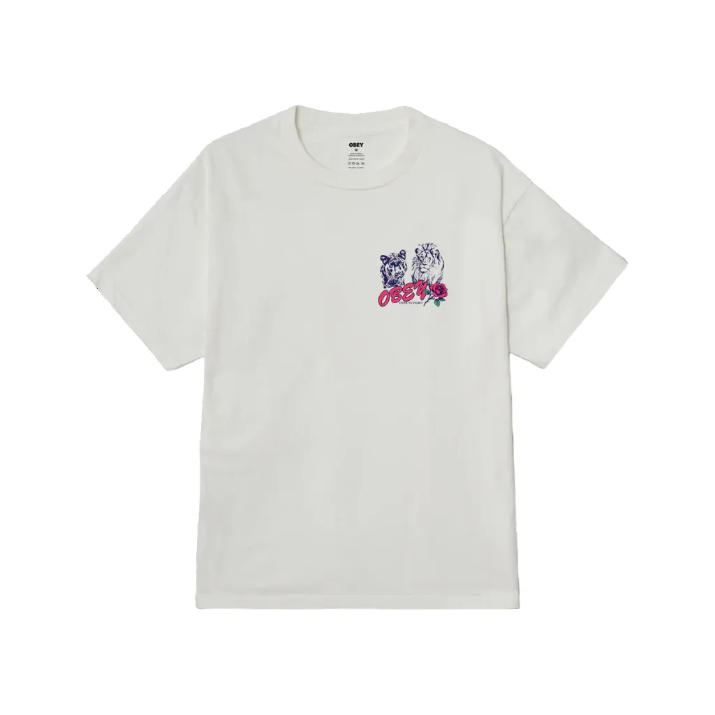 Casual Fit Essential Piece Obey maglietta manica corta da uomo Unite e Fight 167924097 bianco