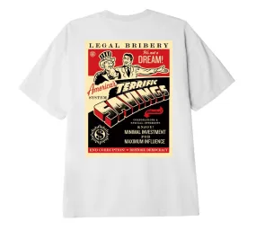 Obey maglietta manoca corta da uomo Amerca's Savings 165262644 bianco Textured Surface Summer Wear