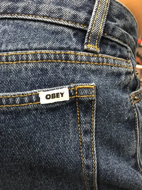 Obey pantalone jeans Bender 142010072 9493100 blu Comfort First High Waist