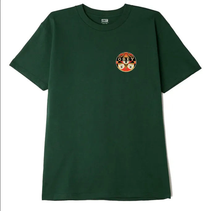 Obey T-shirt Sounds Of Dissent 45 Classic 165262982 forest green Subtle Embroidery