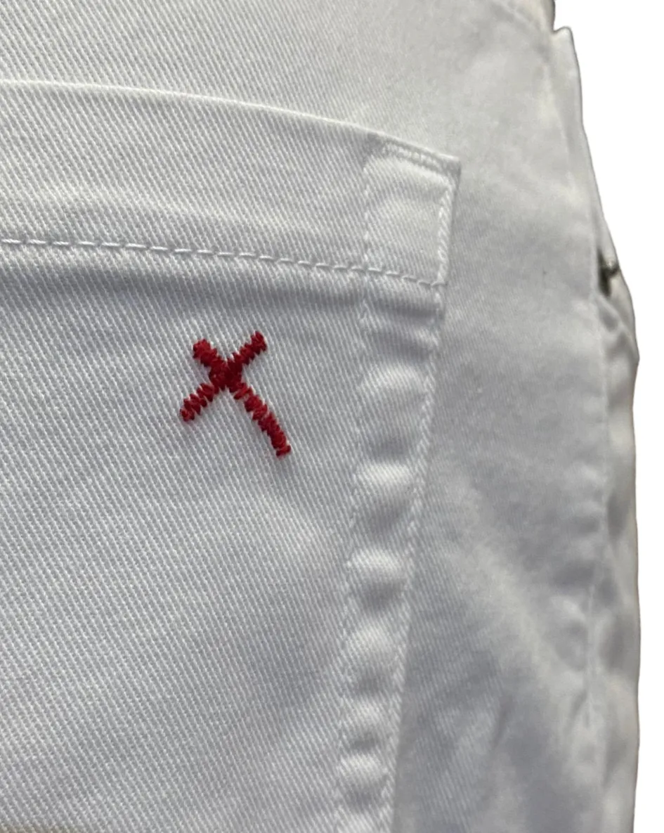 Griffai pantalone 5 tasche in bull da donna DGP3710 bianco Multi Pocket System Street Utility