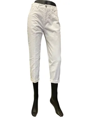 Griffai pantalone 5 tasche in bull da donna DGP3710 bianco Comfort Wear Soft Material