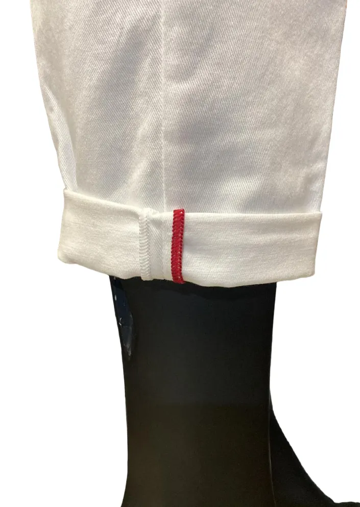 Griffai pantalone 5 tasche in bull da donna DGP3710 bianco Effortless Look