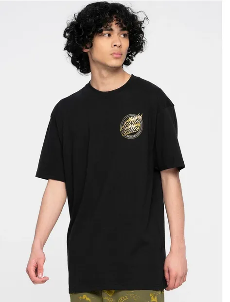 semi-formal style Santa Cruz T-Shirt manica corta Holo Flamed Dot SCA-TEE-8795 black