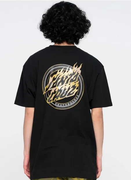 Santa Cruz T-Shirt manica corta Holo Flamed Dot SCA-TEE-8795 black Trendy Comfort Wear