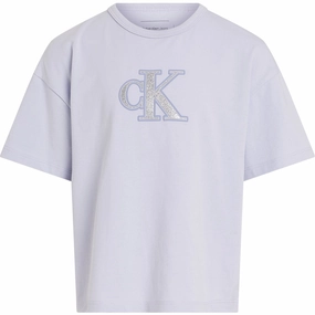 Calvin Klein Purple Heather Metallic Ck T-Shirt Versatile Wear