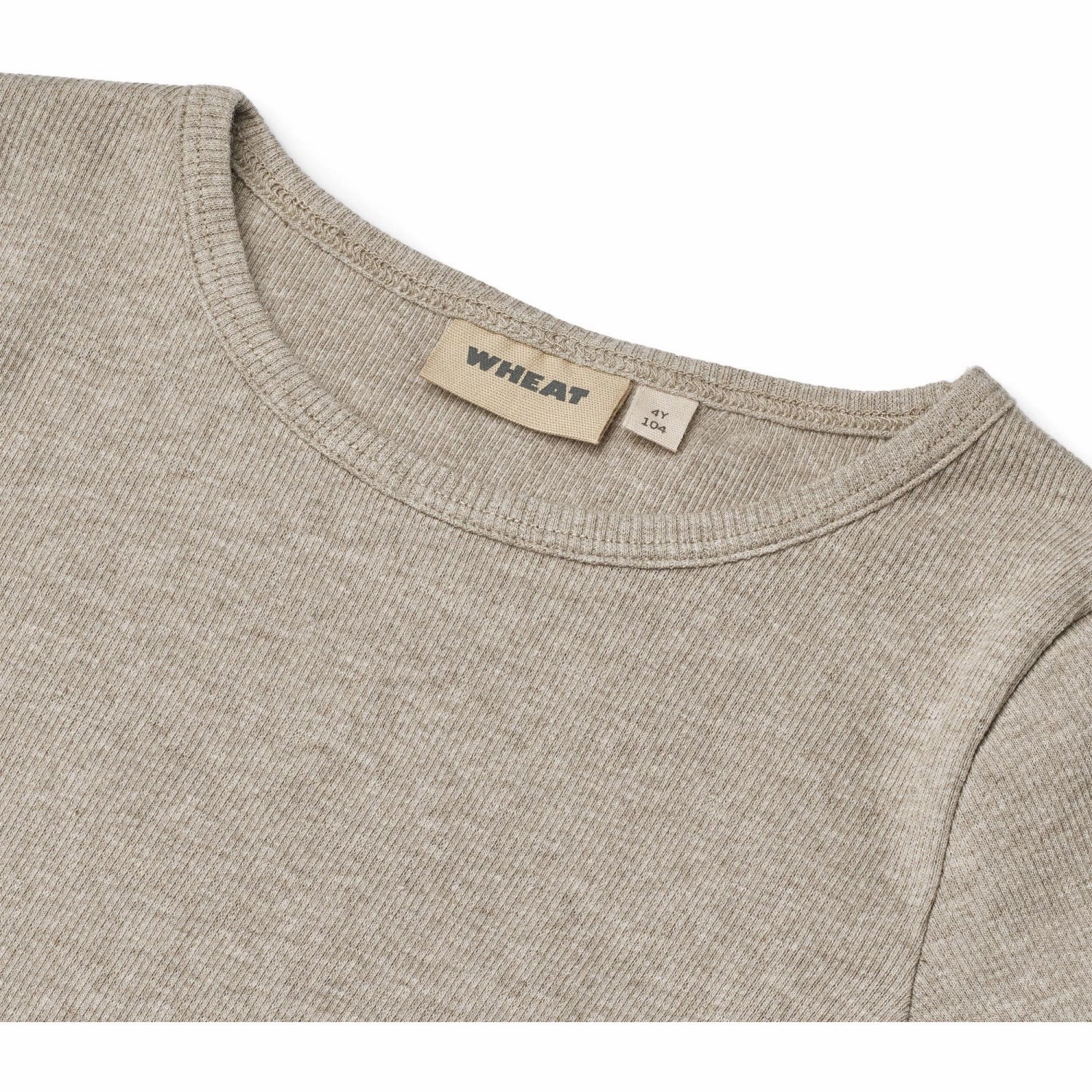 Wheat Gravel Melange Blouse Ida Trendsetting crew neck